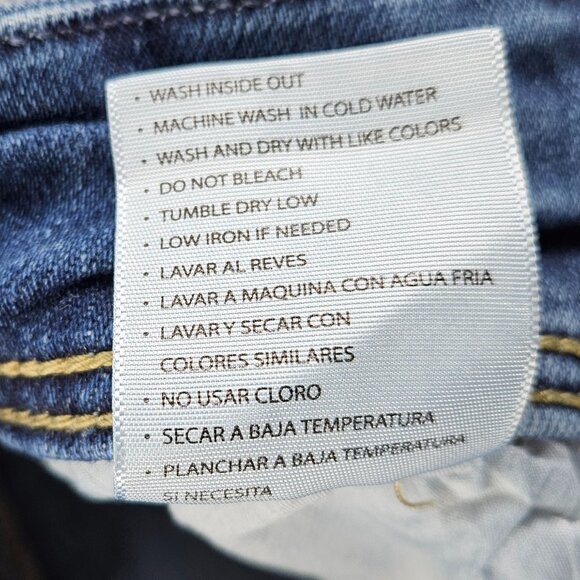 Kancan Jeans Womens 23 (23x26) Blue Straight Ankle High Rise Ripped Distressed‎ - Picture 6 of 16